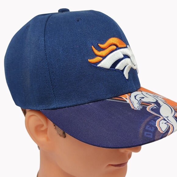 Denver Broncos New Era 9Fifty Snapback Hat Vintage NFL Collection Navy & Orange - Picture 6 of 10
